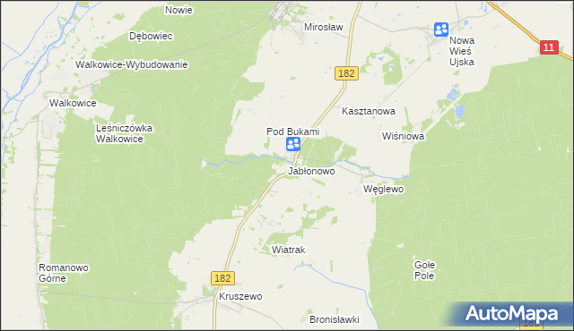 mapa Jabłonowo gmina Ujście, Jabłonowo gmina Ujście na mapie Targeo