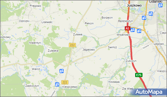 mapa Jagatowo, Jagatowo na mapie Targeo