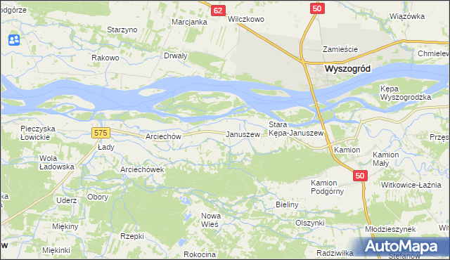 mapa Januszew, Januszew na mapie Targeo