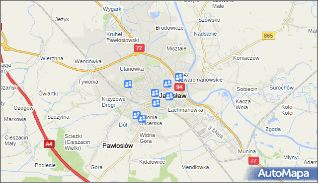 mapa Jarosławia, Jarosław na mapie Targeo