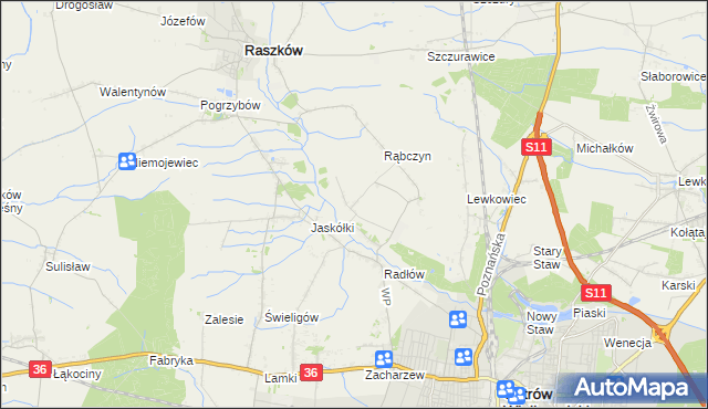 mapa Jelitów gmina Raszków, Jelitów gmina Raszków na mapie Targeo