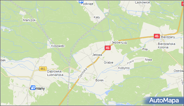 mapa Jełowa, Jełowa na mapie Targeo