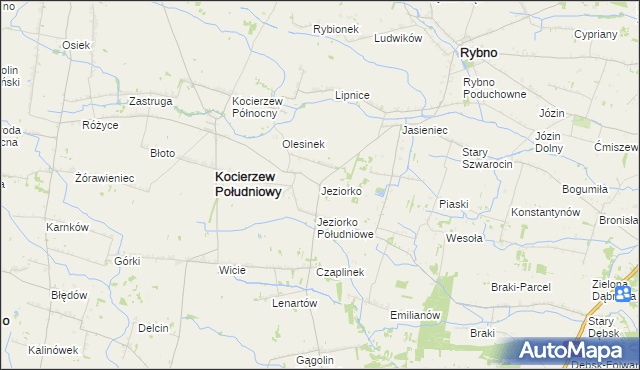 mapa Jeziorko gmina Kocierzew Południowy, Jeziorko gmina Kocierzew Południowy na mapie Targeo