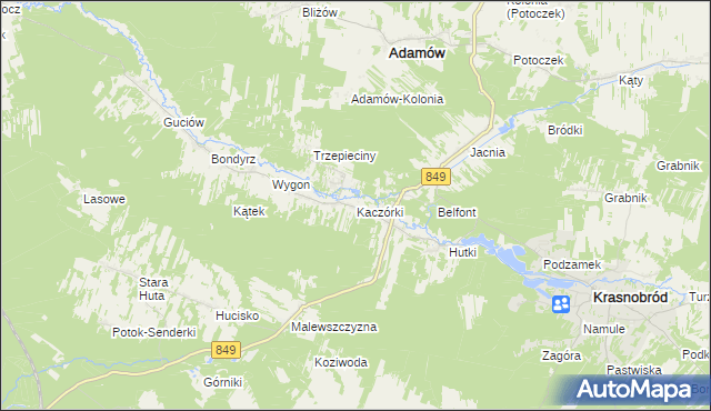 mapa Kaczórki, Kaczórki na mapie Targeo