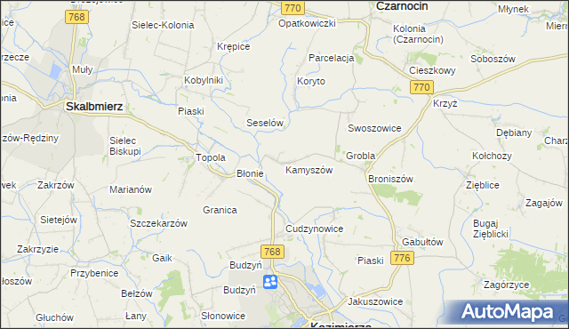 mapa Kamyszów, Kamyszów na mapie Targeo