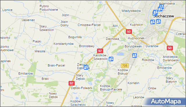 mapa Karolków Szwarocki, Karolków Szwarocki na mapie Targeo