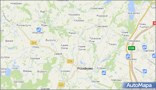 mapa Kawle Górne, Kawle Górne na mapie Targeo