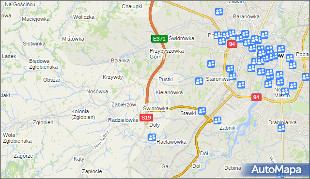 mapa Kielanówka, Kielanówka na mapie Targeo