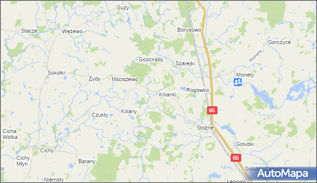 mapa Kilianki, Kilianki na mapie Targeo