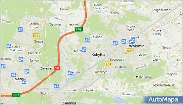 mapa Kobyłka, Kobyłka na mapie Targeo