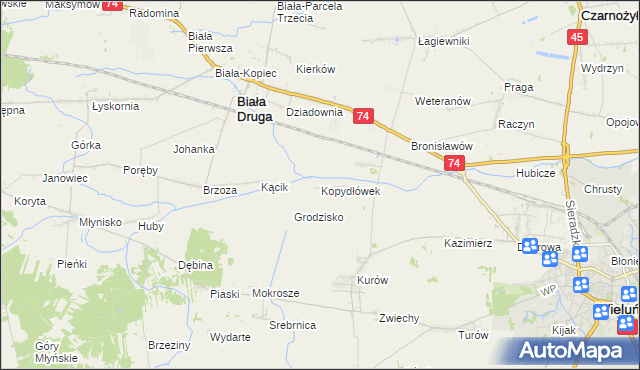 mapa Kopydłówek, Kopydłówek na mapie Targeo