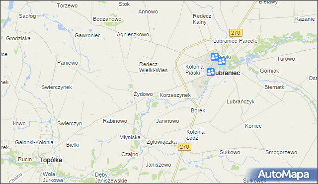 mapa Korzeszynek, Korzeszynek na mapie Targeo