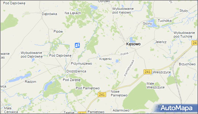 mapa Krajenki, Krajenki na mapie Targeo