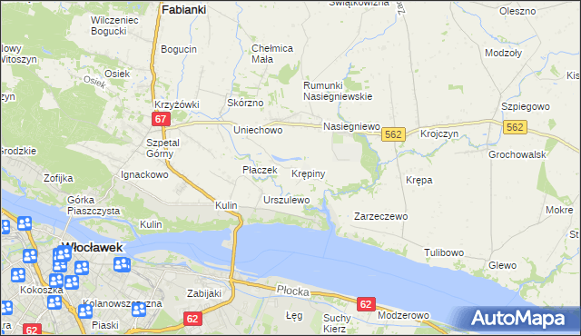 mapa Krępiny Kolonia, Krępiny Kolonia na mapie Targeo