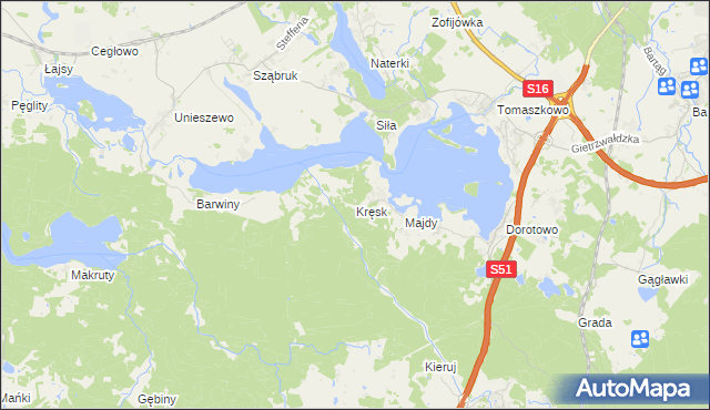 mapa Kręsk, Kręsk na mapie Targeo