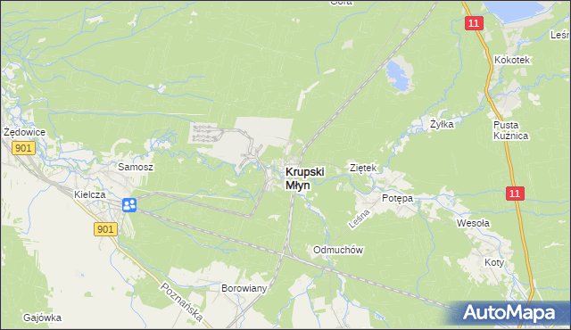 mapa Krupski Młyn, Krupski Młyn na mapie Targeo