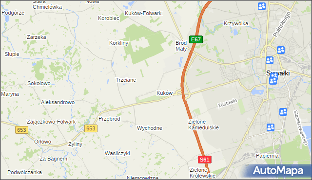 mapa Kuków gmina Suwałki, Kuków gmina Suwałki na mapie Targeo