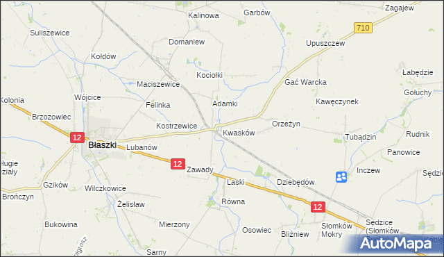 mapa Kwasków, Kwasków na mapie Targeo