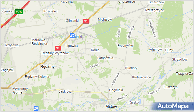 mapa Latosówka, Latosówka na mapie Targeo