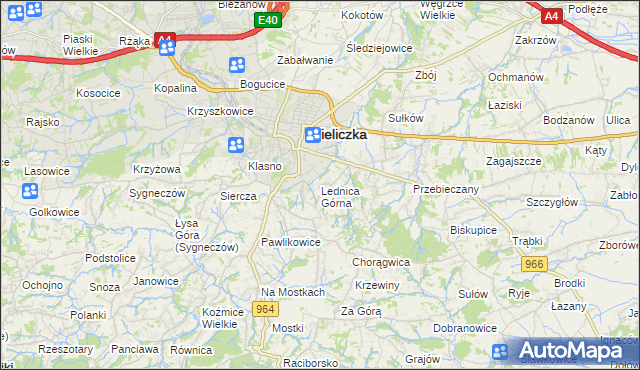 mapa Lednica Górna, Lednica Górna na mapie Targeo