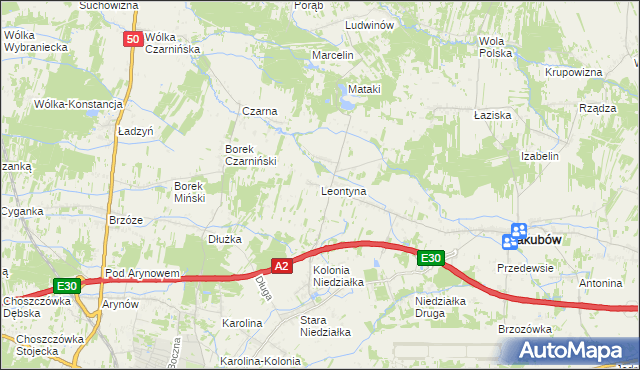 mapa Leontyna, Leontyna na mapie Targeo