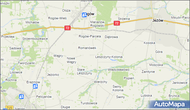 mapa Leszczyny-Kolonia, Leszczyny-Kolonia na mapie Targeo