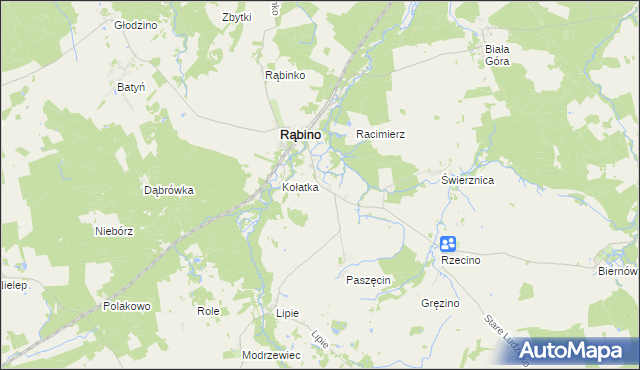 mapa Liskowo gmina Rąbino, Liskowo gmina Rąbino na mapie Targeo