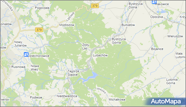 mapa Lubachów, Lubachów na mapie Targeo