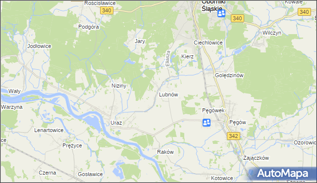mapa Lubnów gmina Oborniki Śląskie, Lubnów gmina Oborniki Śląskie na mapie Targeo