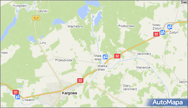 mapa Mała Wieś gmina Siedlec, Mała Wieś gmina Siedlec na mapie Targeo