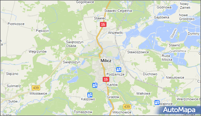 mapa Milicz, Milicz na mapie Targeo