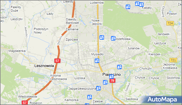 mapa Mysiadło, Mysiadło na mapie Targeo