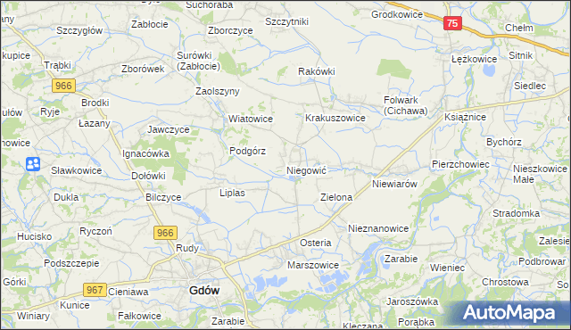 mapa Niegowić, Niegowić na mapie Targeo