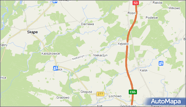 mapa Niekarzyn, Niekarzyn na mapie Targeo