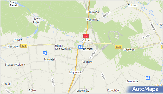 mapa Niemce, Niemce na mapie Targeo