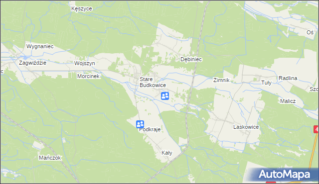 mapa Nowe Budkowice, Nowe Budkowice na mapie Targeo