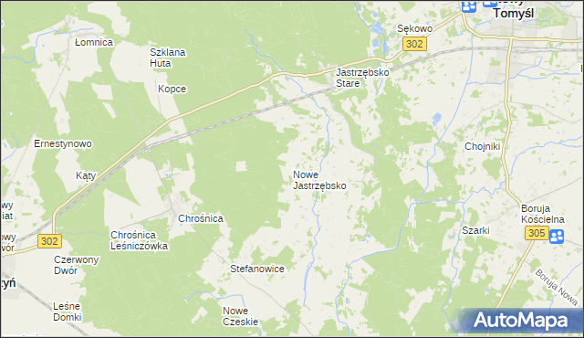 mapa Nowe Jastrzębsko, Nowe Jastrzębsko na mapie Targeo