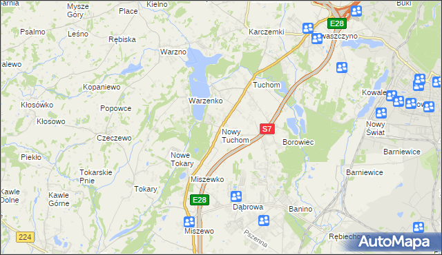 mapa Nowy Tuchom, Nowy Tuchom na mapie Targeo