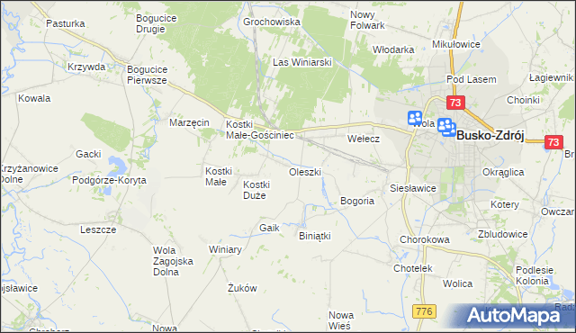 mapa Oleszki, Oleszki na mapie Targeo