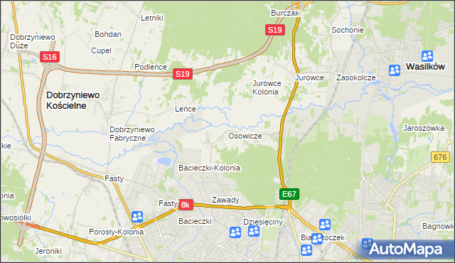 mapa Osowicze, Osowicze na mapie Targeo