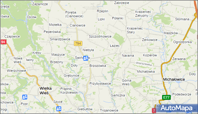 mapa Owczary gmina Zielonki, Owczary gmina Zielonki na mapie Targeo