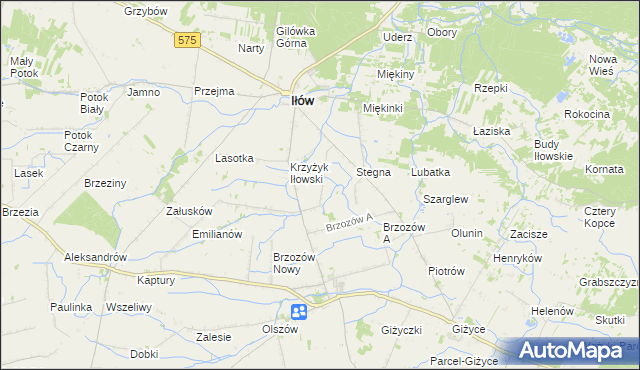 mapa Piskorzec gmina Iłów, Piskorzec gmina Iłów na mapie Targeo