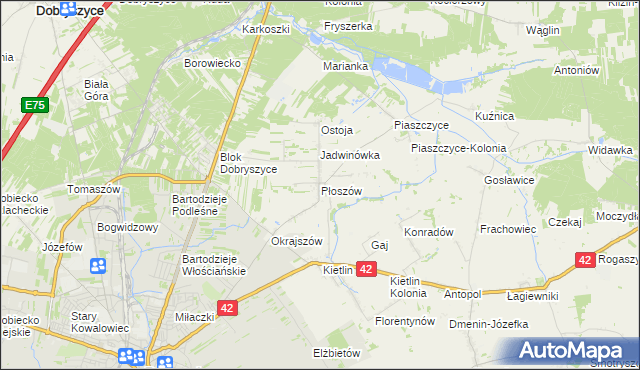 mapa Płoszów, Płoszów na mapie Targeo