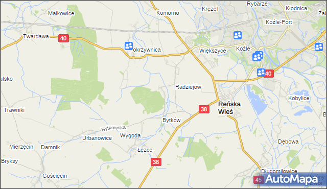 mapa Pociękarb, Pociękarb na mapie Targeo