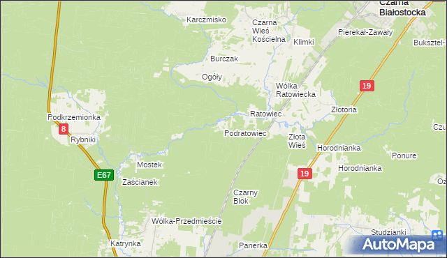 mapa Podratowiec, Podratowiec na mapie Targeo