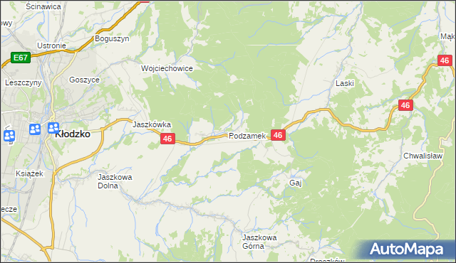 mapa Podzamek, Podzamek na mapie Targeo