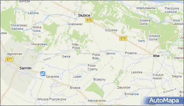 mapa Potok Biały, Potok Biały na mapie Targeo