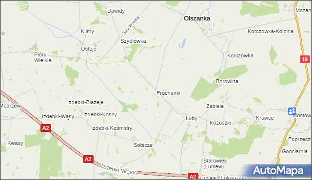 mapa Próchenki, Próchenki na mapie Targeo