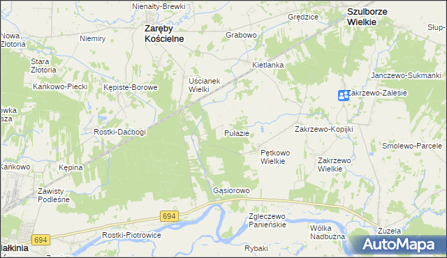 mapa Pułazie, Pułazie na mapie Targeo