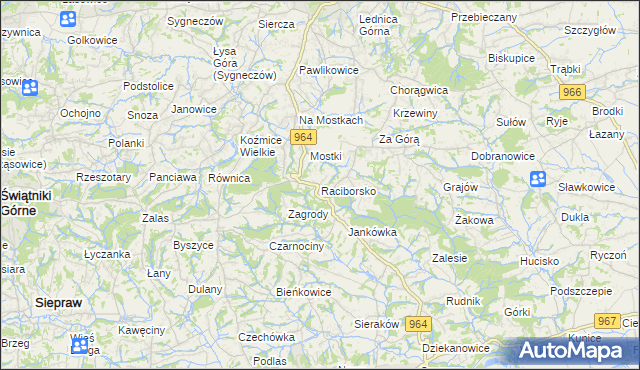 mapa Raciborsko, Raciborsko na mapie Targeo
